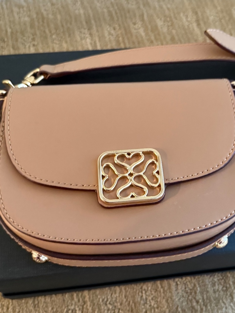 Strathberry mini bay caramel crossbody leather bag - excellent condition